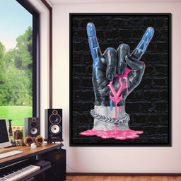 Liquid Neon Rock Gesture Tribute - NicheCanvas