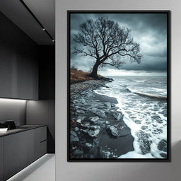 Windswept Shore Solitude - NicheCanvas