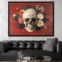 Skull and Floral Reverie - NicheCanvas