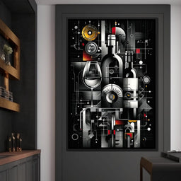 Mechanical Wine Mosaic - NicheCanvas