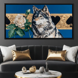 Wolf Regal Ivory Rose Saga - NicheCanvas
