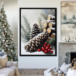 Snowy Pinecone Winter Gathering - NicheCanvas