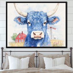 Blue Bovine Countryside Charm - NicheCanvas
