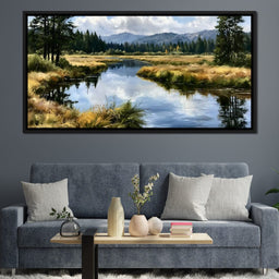 Silent Waters Reflecting Mountain Clouds - NicheCanvas