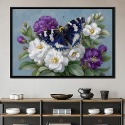 Blue Butterfly Garden Blossom - NicheCanvas