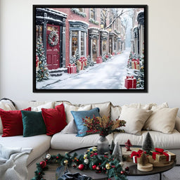 Snowy Carol Lane Holiday Cheer - NicheCanvas