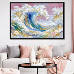 Golden Waves of Dreams - NicheCanvas