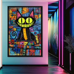 Neon Grin Alley Cat Pop - NicheCanvas