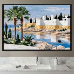 Mediterranean Seaside Citadel - NicheCanvas