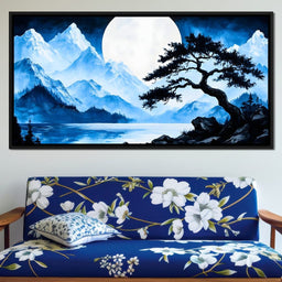 Moonlit Tranquil Peakscape - NicheCanvas