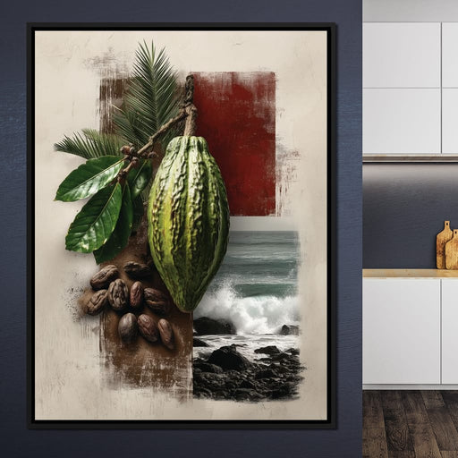 Cacao Pod Coastal Life Canvas Print
