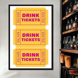 Vintage Drink Ticket Strip - NicheCanvas