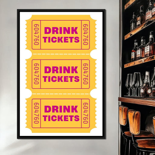 Vintage Drink Ticket Strip Canvas Print