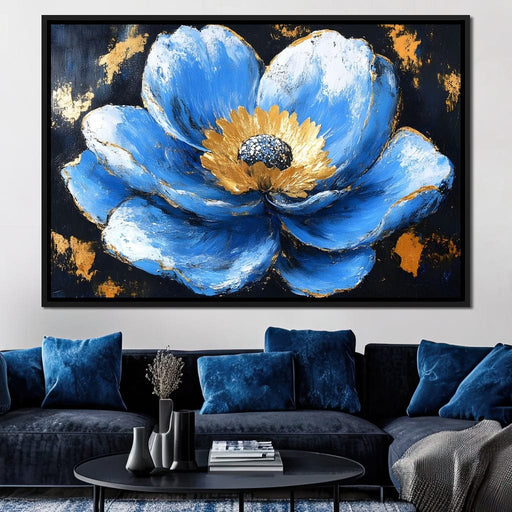 Blue Petals Celestial Bloom Canvas Print