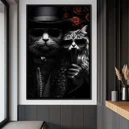 Feline Noir Elegance - NicheCanvas