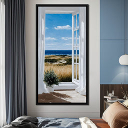 Open Window Ocean Breeze View - NicheCanvas