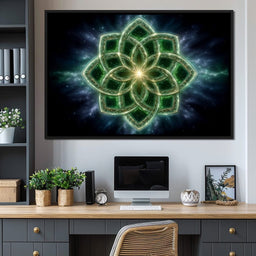 Celestial Emerald Knot Bloom - NicheCanvas