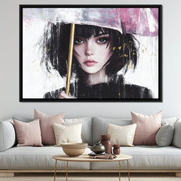 Whispering Elegance Beneath Rain - NicheCanvas