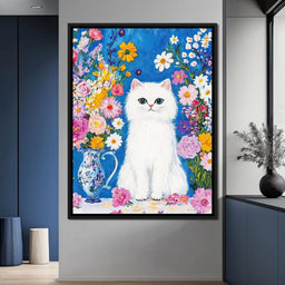 Floral Harmony Kitty - NicheCanvas