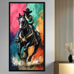 Galloping Midnight Charro Charge - NicheCanvas