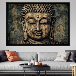 Saffron Buddha's Soulful Eyes - NicheCanvas