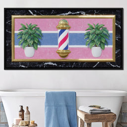 Retro Barber Pole Vaporwave Charm - NicheCanvas