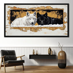 Wolves in Snow - NicheCanvas