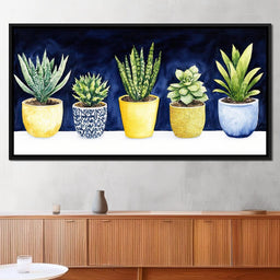 Succulent Symphony in Pots - NicheCanvas