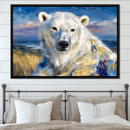 Golden Arctic Polar Bear Portrait - Neal Hackett - NicheCanvas
