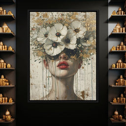 Golden Petal Masquerade - NicheCanvas