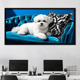 Plush Paws on Teal Dreams - NicheCanvas