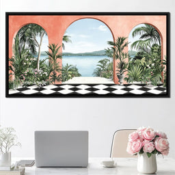 Mediterranean Tropical Vista - NicheCanvas