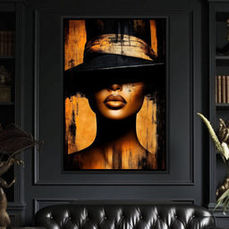 Golden Elegance Shadowed Mystery - NicheCanvas