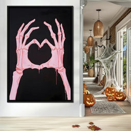 Macabre Heartbeat Skeleton Love - NicheCanvas