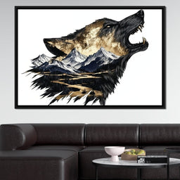 Wolf and Mountain Harmony - NicheCanvas