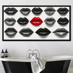Breaking The Monotone Rhythm Red Lips - NicheCanvas