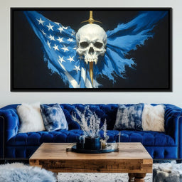 Star Spangled Vampire Skull Requiem - NicheCanvas