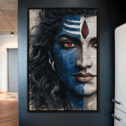 Shiva Gaze Ancient Script Face - NicheCanvas