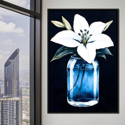 Petals In Glass Reflection - NicheCanvas