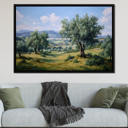 Sunlit Olive Grove Vista - NicheCanvas