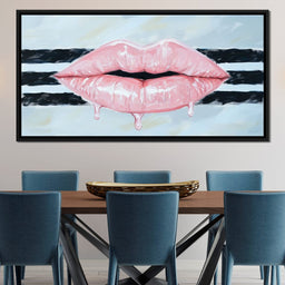 Pink Allure on Striped Horizon - NicheCanvas