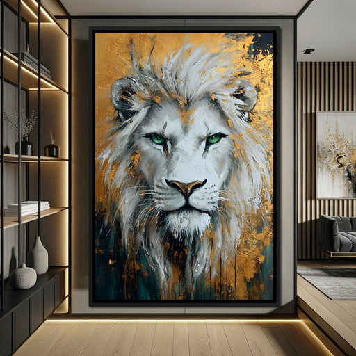 Majestic Lion Gold Radiance Canvas Print