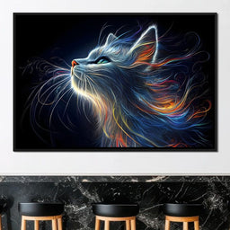 Celestial Feline Illuminations - NicheCanvas