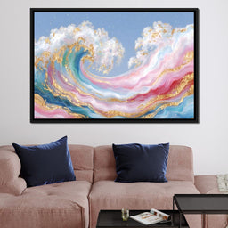 Golden Waves of Pastel Dreams - NicheCanvas