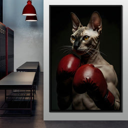 Pugilist Feline Champion - NicheCanvas