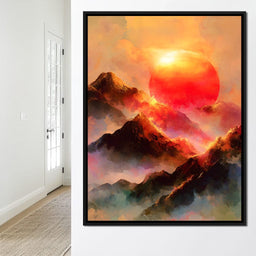 Radiant Dawn Over Ignited Peaks - NicheCanvas