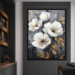 Golden Petal Harmony Blooms - Wildrose Creations - NicheCanvas