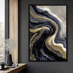 Liquid Gold Onyx Swirl Flow - NicheCanvas
