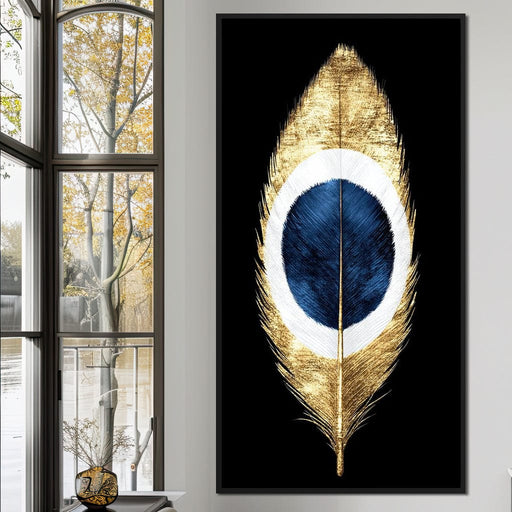 Golden Feather Midnight Eye Canvas Print