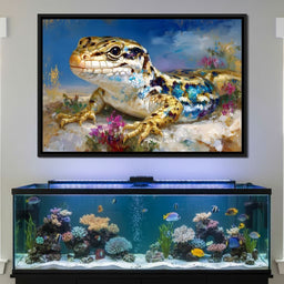 Golden Lizard Meadow Glow - NicheCanvas
